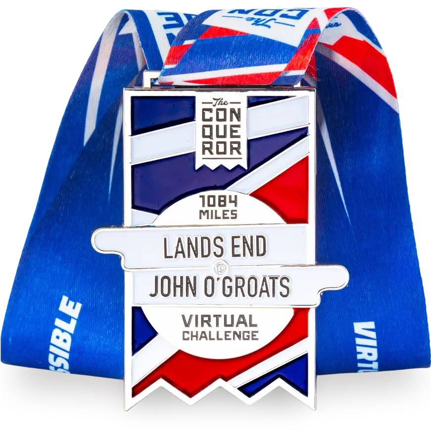 Length of the UK finisher medal, front