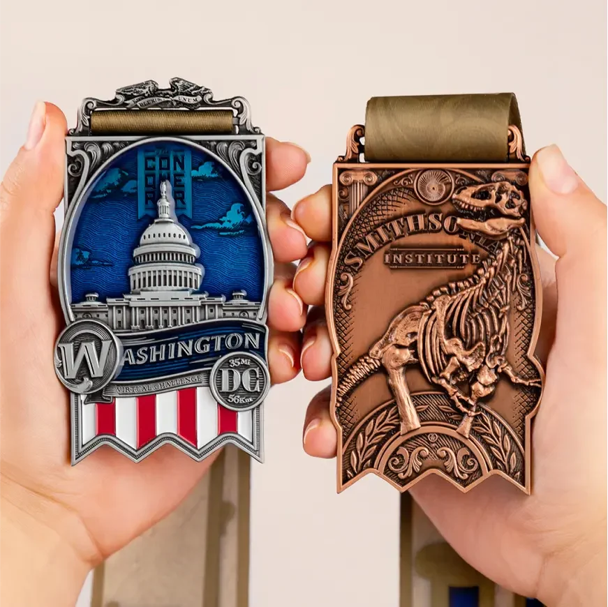 Washington DC City medal held in hand